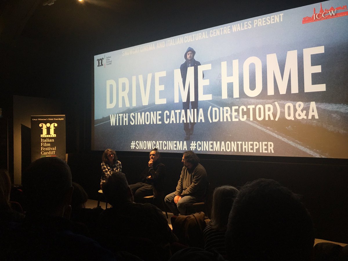 FilmHubWales's tweet photo. Grazie mille @_IFFC @SnowcatCinema for having us along this evening... a stunning #film in a wonderful location @PenarthPavilion & a lively Q&A with a captivated #audience! ๐๐ป #DriveMeHome #SimoneCatania #CinemaOnThePier https://t.co/nUAUh5DymB