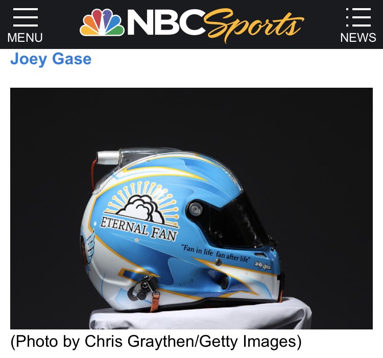 <a href="/JoeyGaseRacing/">Joey Gase Racing</a> not going to lie seeing our helmet as part of the #NASCAR lineup is pretty sweet!   

😎🔥 Thanks @NASCARonNBC for making our own #fanmemories!  

Let’s have a 2020 that everyone will remember!