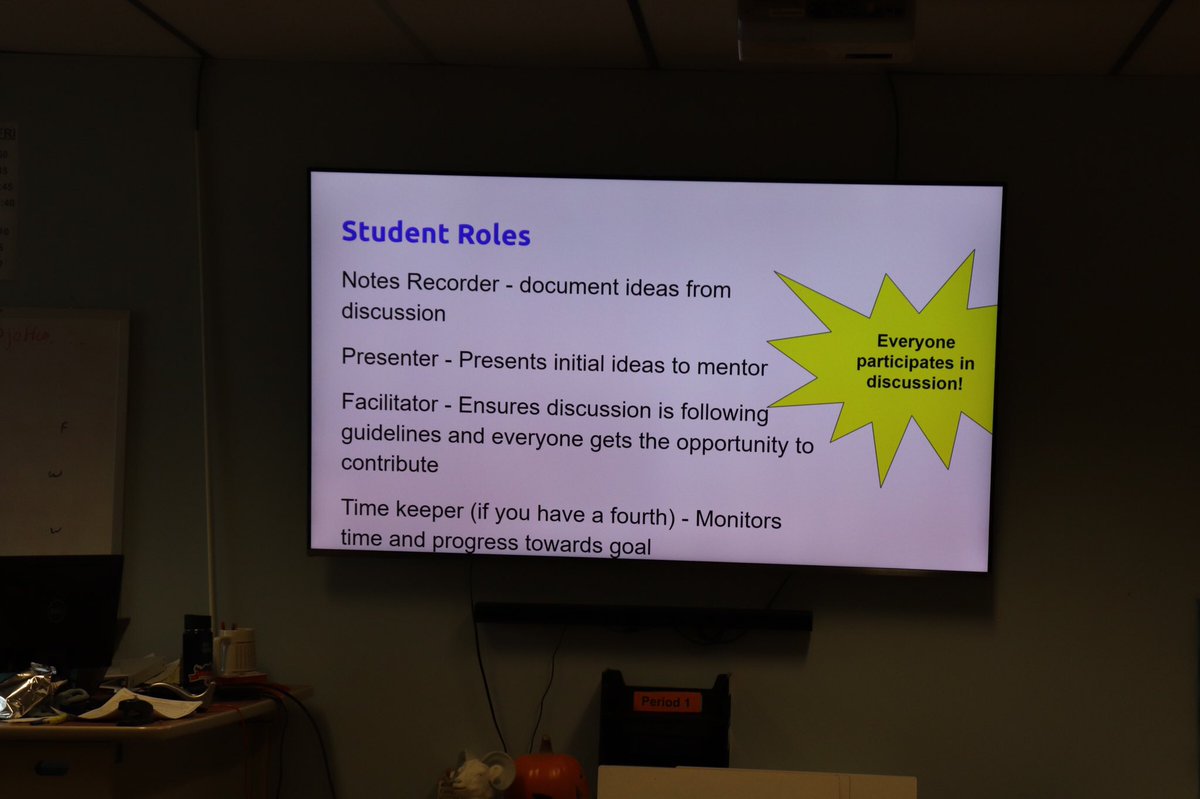 GMHSRams's tweet photo. Check out our Honors STEM students meeting with their industry mentor, explaining what their real world problem and solution is and getting feedback to make it better! #RamNation #TransformTheTask https://t.co/n0iKTd8vUw
