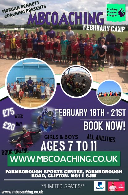 mbcoachinguk's tweet photo. Morgan Bennett Coaching is ready to kick off this February half term ⚽️

⚽️ Book online @ https://t.co/xJw2eYnfBx 
(limited spaces) 👇🏾 https://t.co/7Xa3lSPmzo