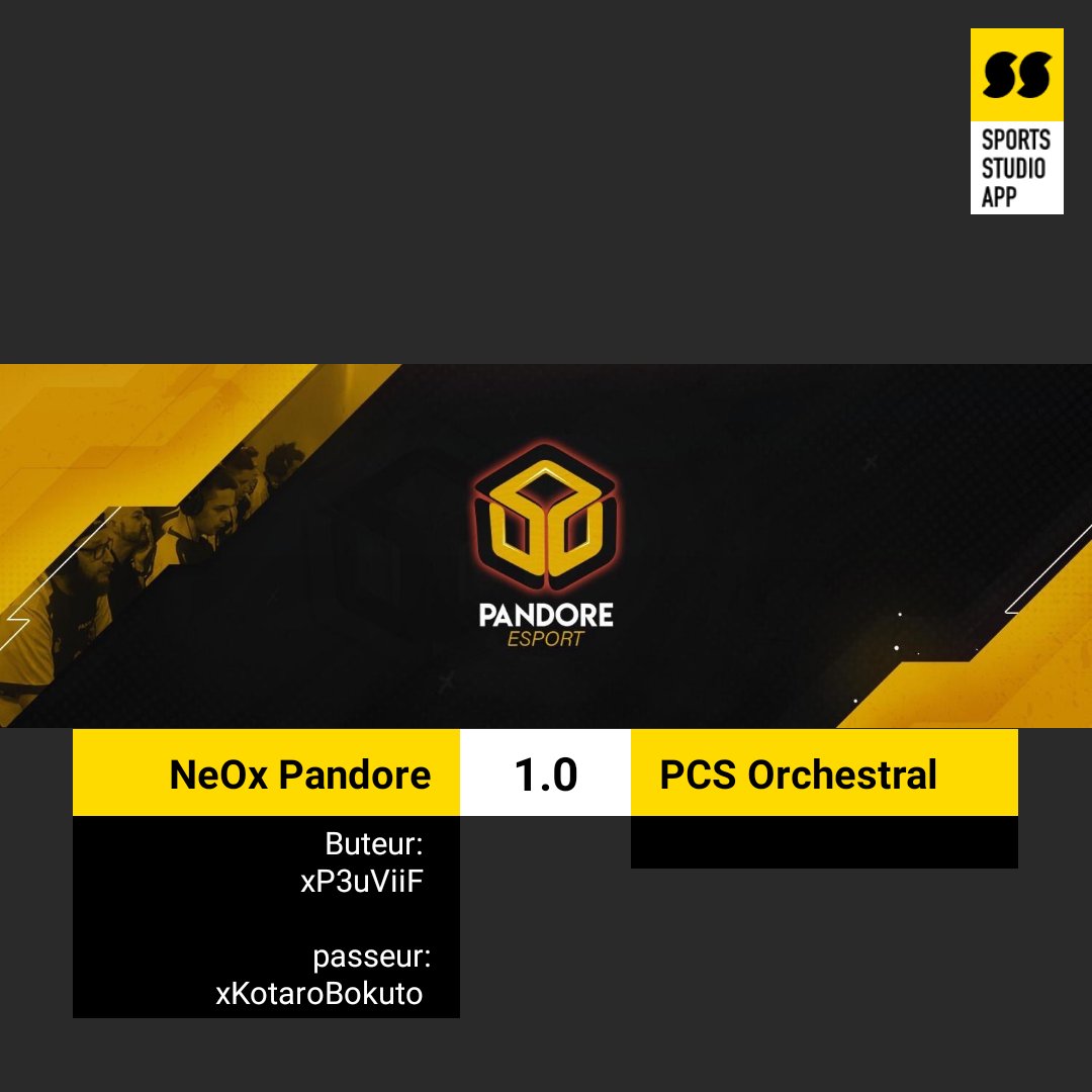 Pandore_eFoot's tweet photo. Resultats de la soirée @eSportFA_FR 

Match allé 22h30 : #EFC 
🏠 vs @PCSORCHESTRAL 1.0 

Match retour : #EFC
✈ vs @PCSORCHESTRAL 1.4 

GG aux adversaires, nous continuons l'aventure 

@Pandore_esport https://t.co/zkedq8EG5j