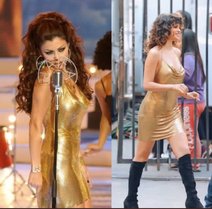 famousworld4u's tweet photo. #سيلينا_جومز من بعد #هيفاء_وهبي ب14 العام ترتدي نفس فستانها عنجد بفتخر انو فيه فنانة عربية عم يلبسوا منها نجمات عالميات ... @HaifaWehbe على مين حبيتوه اكثر ؟ ❤️🔥 https://t.co/N8BbNx2VAp