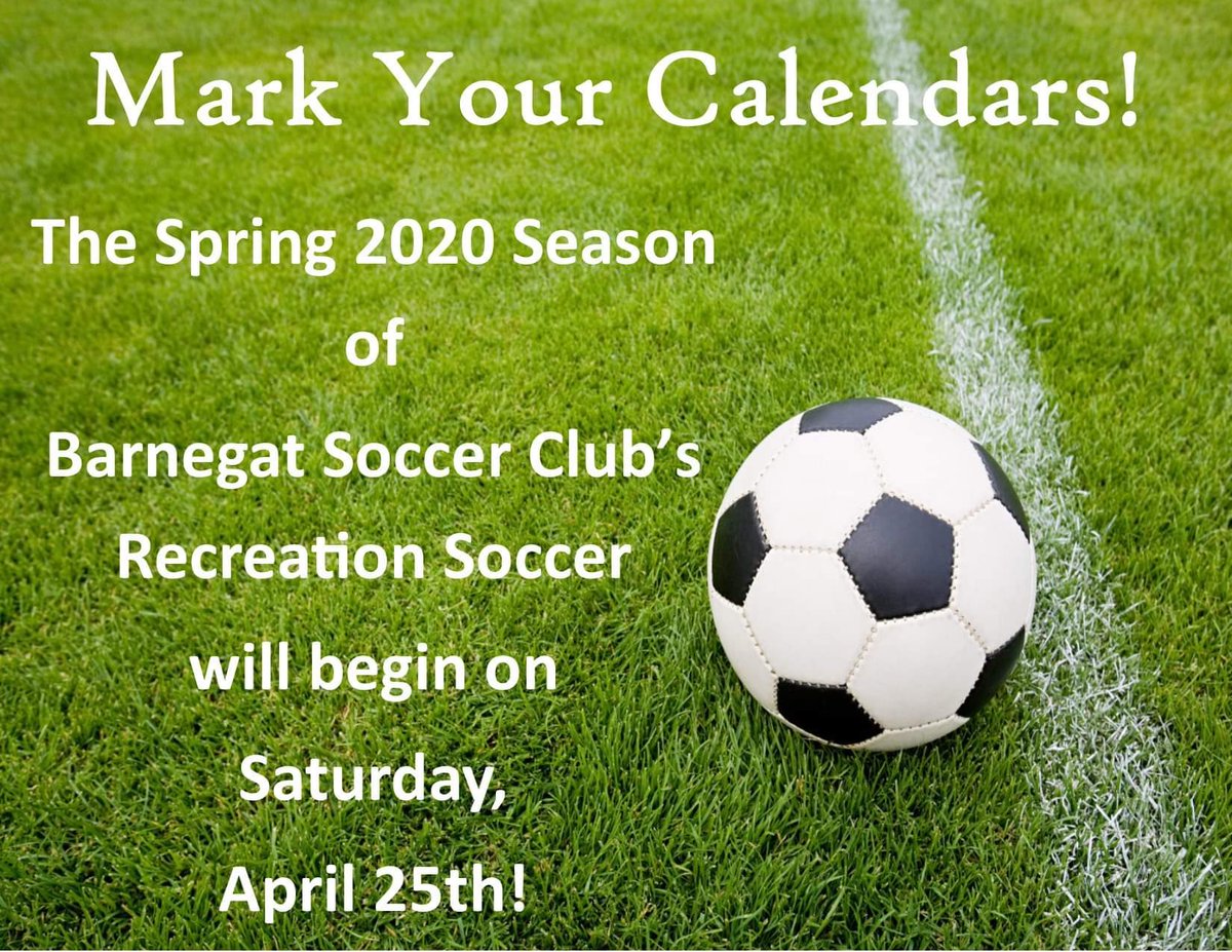 Spring registration is now open!! Register at go.teamsnap.com/forms/219572?f… Questions? Email Barnegat.soccer@gmail.com #barnegatsoccerclub #barnegatsoccer #barnegat #springsoccer #recsoccer