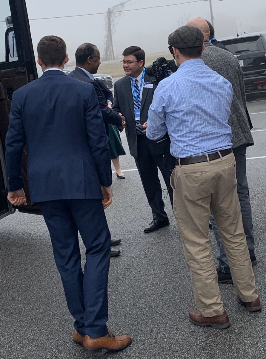 Secretary Ben Carson arriving today at Southern Energy Homes in Russellville! Great Day for the City of Russellville!