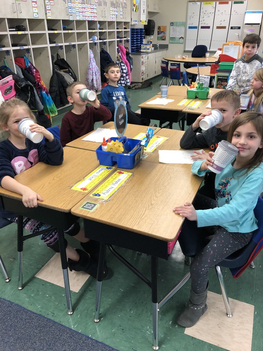 MissRoutch's tweet photo. to review for our math test, we turned our room into a coffee shop and even stopped for a “coffee break” (or maybe it was chocolate milk 🤔) @FB_elem https://t.co/UHrjyREJ2e