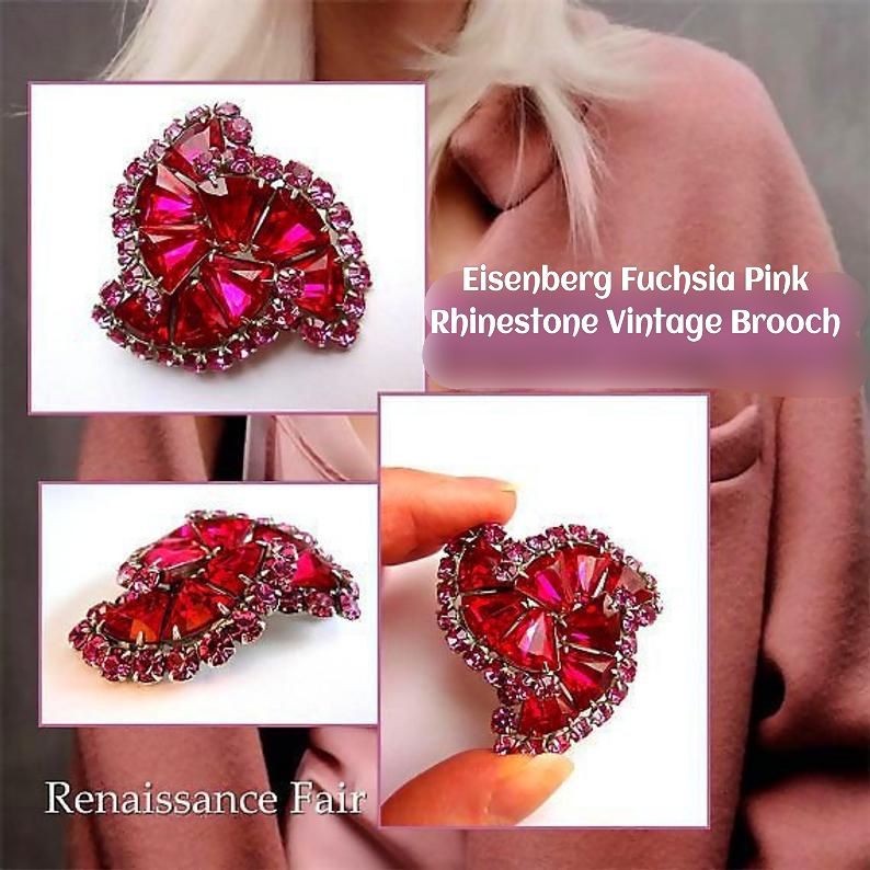 renaissancefai's tweet photo. Excited to share the latest addition to my #etsy shop: EISENBERG Pink Fuchsia Rhinestone Brooch Swirl, Triangle Cuts, Rhodium Finish....Vintage https://t.co/q9qx327fja #jewelry #brooch #pink #women #glass #eisenbergbrooch #fuchsiapinkbrooch #pinkrhinestone #fuchsiarhin https://t.co/hOcrdZF6co