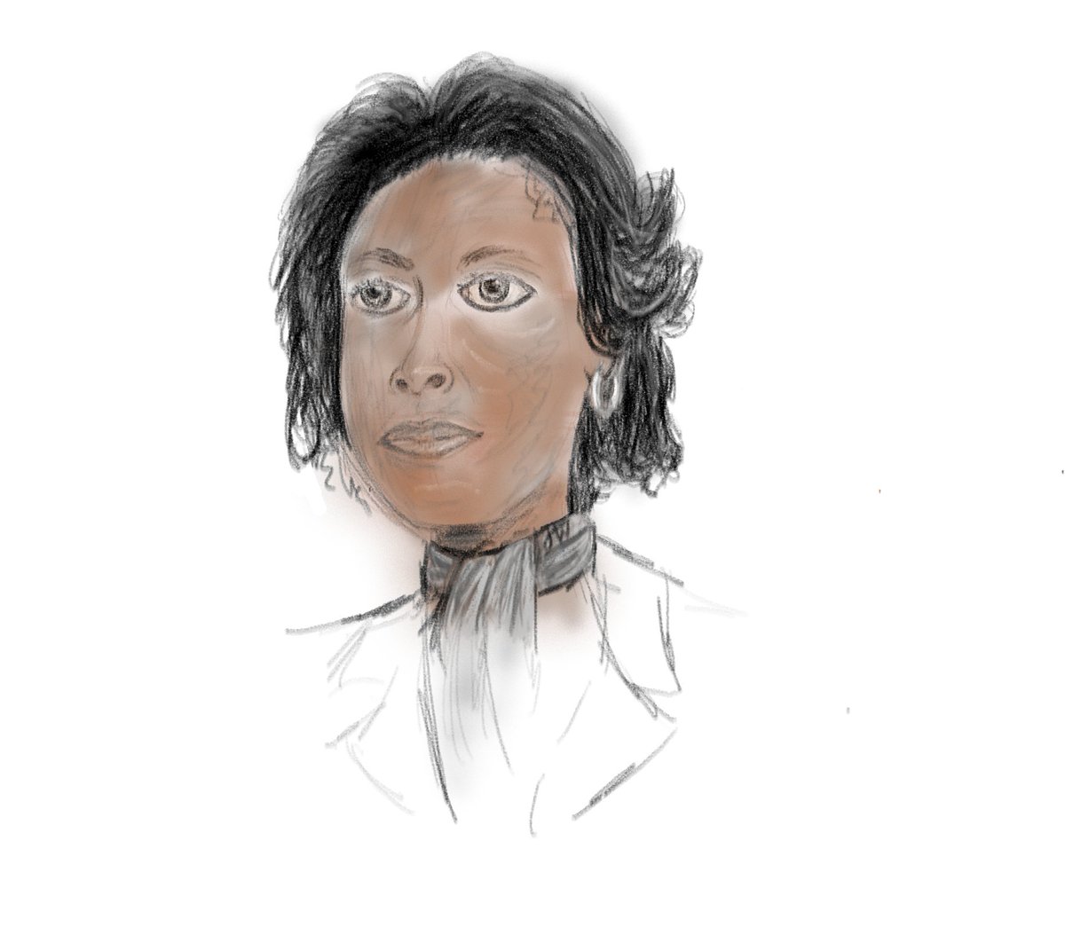 Work-in-progress sketch of Annie Easley
