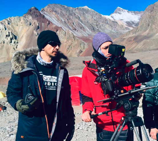 ruthmccartney's tweet photo. Our intrepid man #DevenParmar in the Southern Hemisphere shooting high in the Argentine mountains above #Mendoza. For Three. Long. Weeks. #hoorayforhollywood #mccartneystudios #notforsissies #notglamping McCartney Studios https://t.co/NQd5Ou1NMK