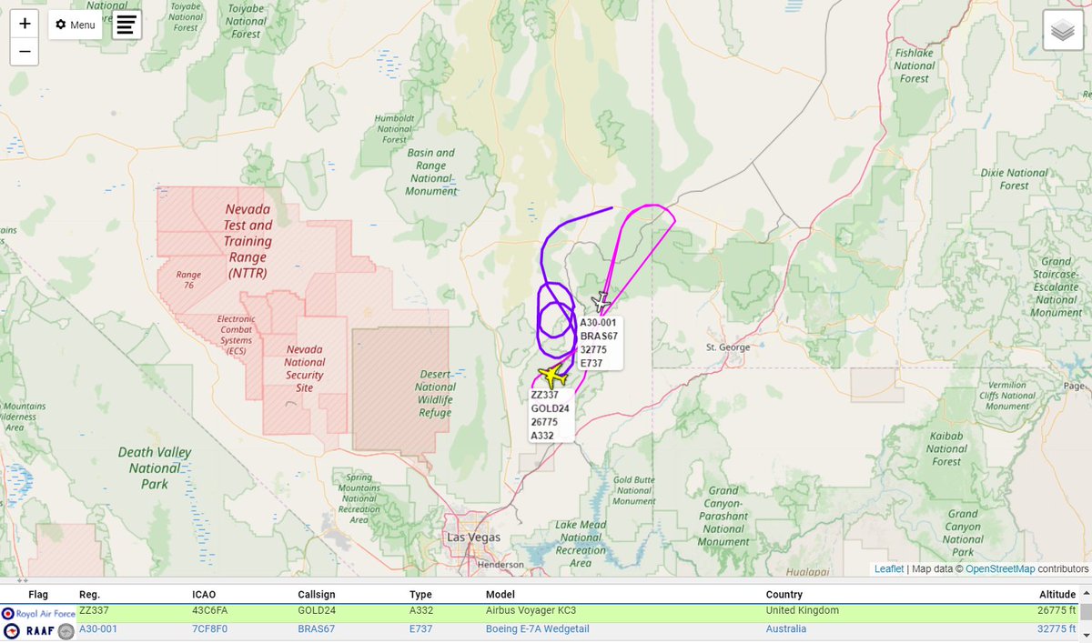 Andy007_SR_A's tweet photo. #RAF π¬π§ // #RAAF π¦πΊ
ZZ337 / #43C6FA / #GOLD24
Airbus KC3 Voyager
A30-001 / #7CF8F0 / #BRAS67
Boeing E-7A Wedgetail
Airframes working Exercise #RedFlag Ops #NellisAFB... https://t.co/0ZDnXHw0y2