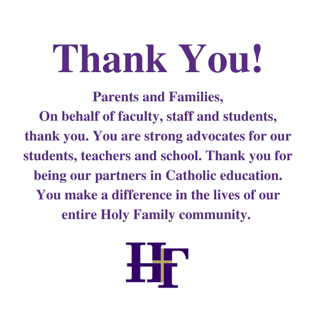 holyfamilyhs's tweet photo. To our Holy Family High School parents and families, thank you!

#CSW2020 #CatholicSchoolsWeek #CatholicEducation https://t.co/bEyhC6p2EW