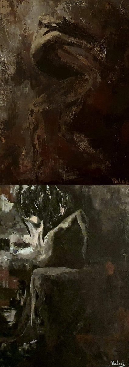 ViolettaPJones's tweet photo. Extremely happy as two of my physical pieces, the first two of the series are soon departing to their new home. #figurativeart #dance #expressivedance #oilpainting https://t.co/wB1DP1EyUe