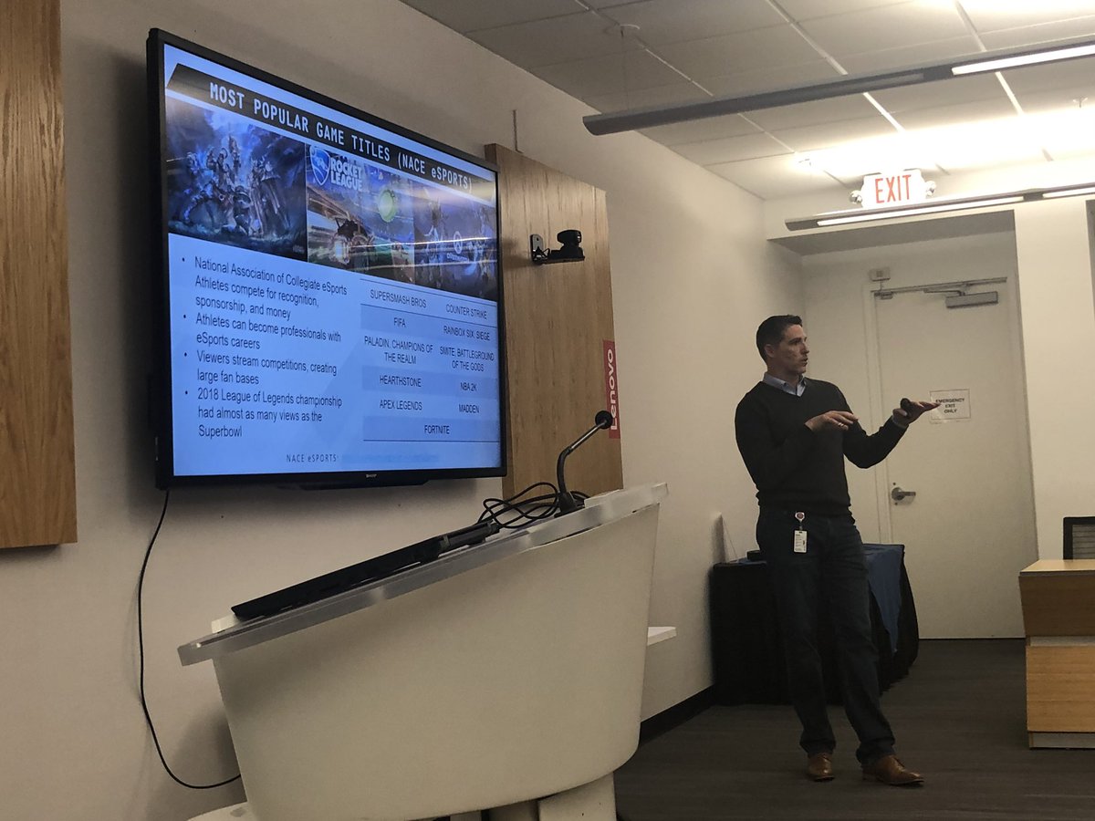 mrsjennyherrera's tweet photo. The rise of eSports is unreal to me! @mr_isaacs wish you were here for this great conversation with @richeducations and @LenovoEducation  #rtpedtech https://t.co/DaKQnHoQhC