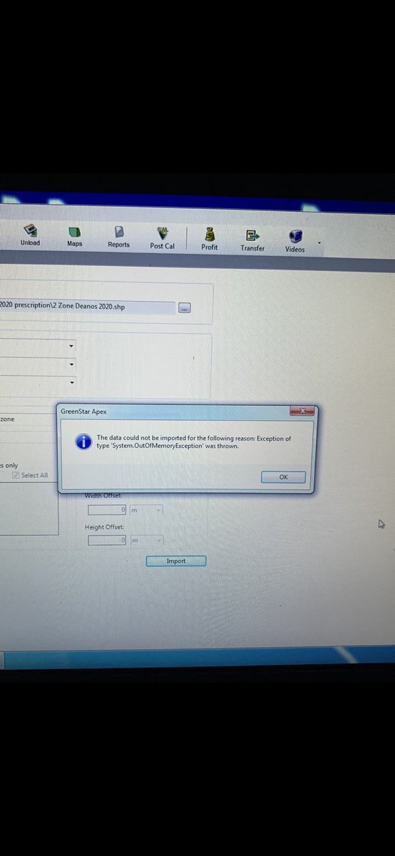 Has anybody encountered this message when trying to import shape files on John Deere apex? #AskTwitter #johndeere #apex #prescriptionmapping