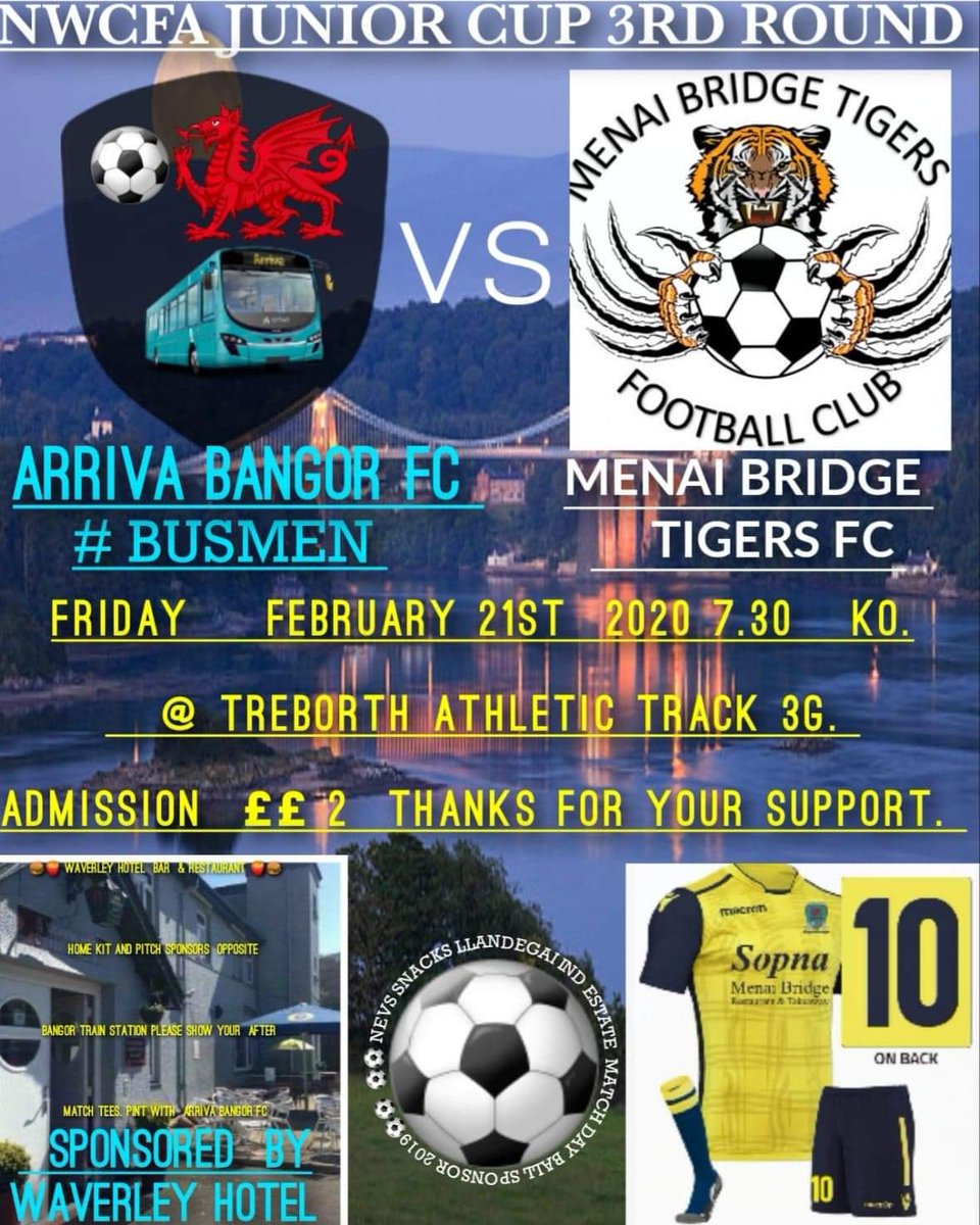 CPDArrivaFC's tweet photo. Arriva Bangor fc biggest and toughest fixture of the season we face higher league opponents I in the junior cup.
arrivabangorfc vs menai bridge tigers https://t.co/NJX6hVURYU