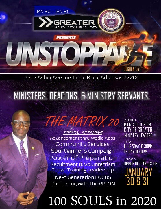 PastorMClayton's tweet photo. All roads lead to the Leadership Conference tonight at 6:30pm. Leaders we’re looking to see your face in the place!
#TheMatrix20 #LeadershipConference2020 #Ministers #Deacons #MinistryServants #100Souls #WorkingTogether #Vision2020 #UnstoppableFocus #Forward #GreaterWorks #GWCC https://t.co/Fxo9KbSSd6