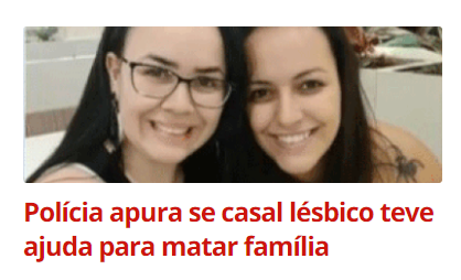 cynaramenezes's tweet photo. vocês já viram alguma manchete assim: "polícia apura se casal HETERO teve ajuda para matar família"? https://t.co/TPg5HPddGk