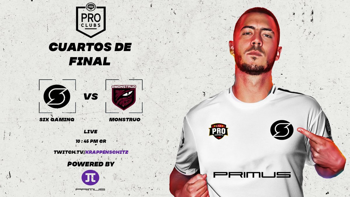 SixGamingCR's tweet photo. FIFA | CLUBES PRO
Nuestro equipo se juega el pasa a la siguiente ronda de #ligapro_cr vs #monstruo_esports
Mucha suerte a los muchachos esta noche...
⏰10: 45 PM CR
📺https://t.co/UDVwQeI8tm
#SIXUP #Legionprimus #PrimusGamingPi #Fifa #PS4 https://t.co/1Db5fbu61t