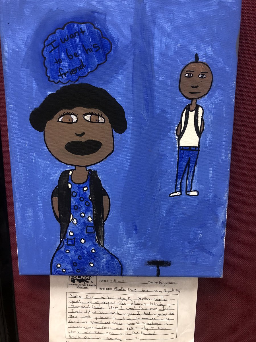 HillsboroughSch's tweet photo. SO impressed by @HCPSCollinsElem SLAM showcase! (Student Literacy And Media) 
Each class read a book and created videos, reports or art to illustrate the story..
Some truly beautiful pieces here!
#LiteracyWeek #ReadWriteNow https://t.co/8Z0aMq4Nrc