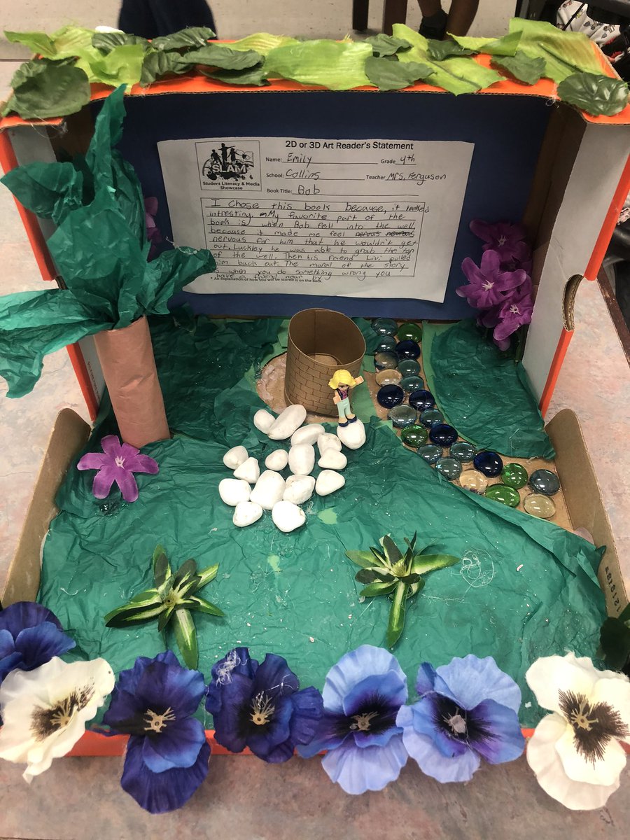 HillsboroughSch's tweet photo. SO impressed by @HCPSCollinsElem SLAM showcase! (Student Literacy And Media) 
Each class read a book and created videos, reports or art to illustrate the story..
Some truly beautiful pieces here!
#LiteracyWeek #ReadWriteNow https://t.co/8Z0aMq4Nrc