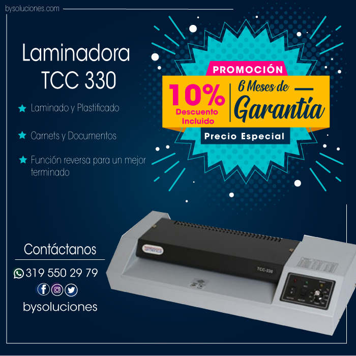 bysoluciones's tweet photo. #31Ene #Cartagena  ¡OFERTA! Equipa tu negocio con la TCC 330. Laminadora Semi Profesional. Trabaja con Carnets y Documentos. Sistema de reversa. PRECIO DE PROMOCIÓN… https://t.co/owWI2eQrCn  o Escríbenos al #Whatsapp y disfruta de descuentos especiales https://t.co/FgQIp0ETpa