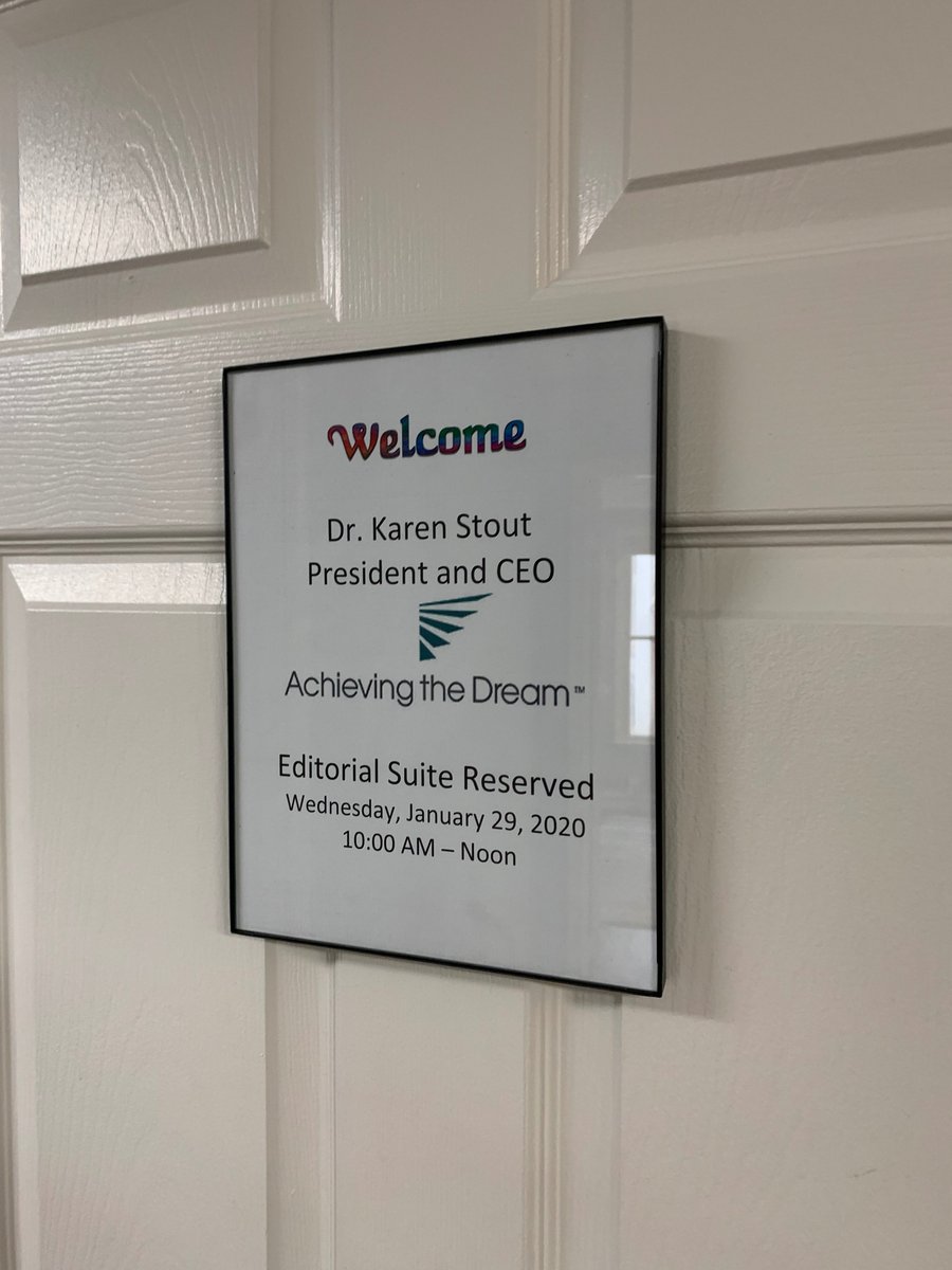 TheEDULedger's tweet image. Thank you @AchieveTheDream  president and CEO Dr. Karen Stout for yesterday's visit. We look forward to #ATD_Dream20!  #comm_coll #diverse35