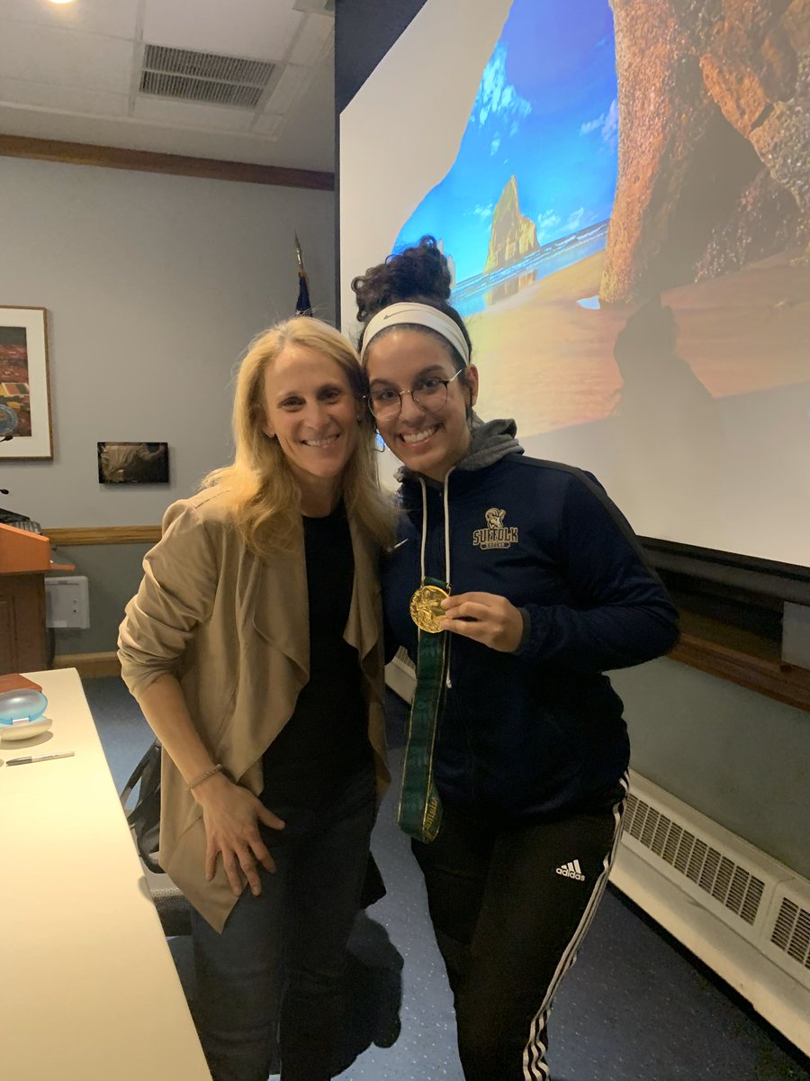 Thank you so much <a href="/KristineLilly/">Kristine Lilly</a> for coming to Suffolk University today and sharing your inspirational journey on and off the soccer field. We are motivated by your story and are so glad to have the opportunity to meet you and hear about your historic time on the USWNT ⚽️