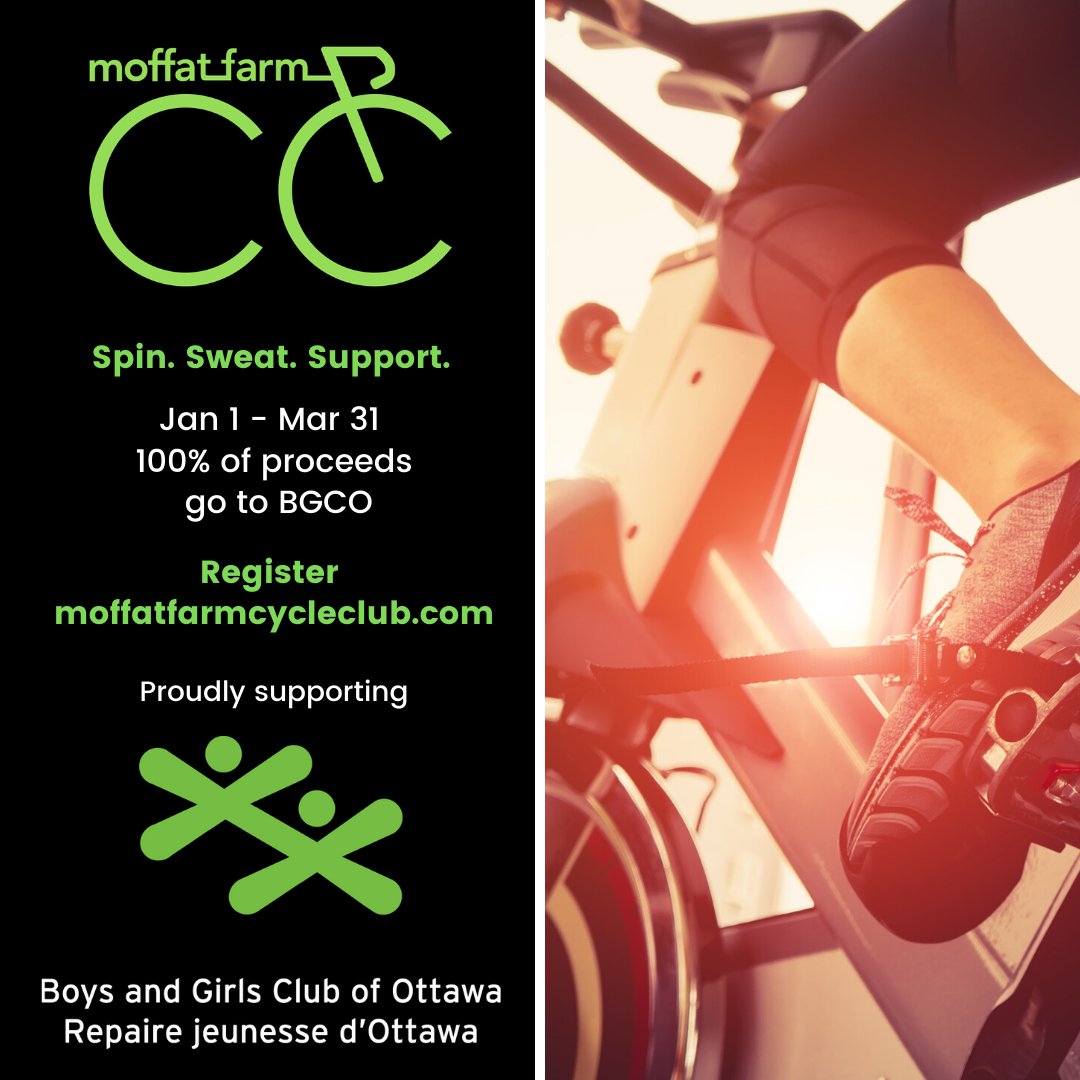 bgcottawa's tweet photo. Get fit, have fun, and raise funds for the BGCO all at the same time! 💪 All proceeds from rides at @CycleMoffat  support the BGCO from now until the end of March! Register for classes at: https://t.co/BlH2xQfUZG 🚲 https://t.co/kdfQou2c2J