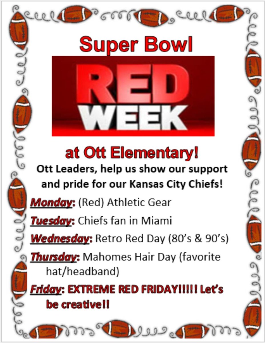 It was Mahomes Hair Day, favorite hat/headband, at Ott Elementary! We rocked it! GO CHIEFS! <a href="/OttBearCubs/">Christian Ott Elementary</a> #isdstrong #ottcubstrong