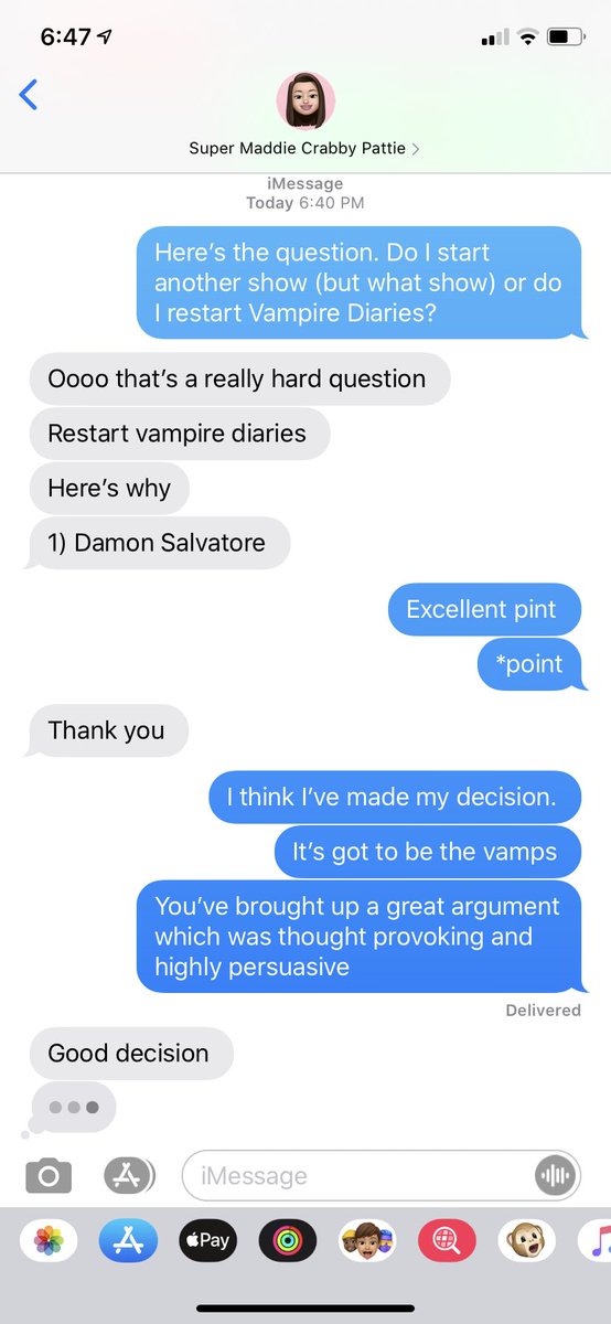 kennlynnking's tweet photo. My sister gives on point advice. #VampireDiaries #rewatch #damonsalvatore https://t.co/bj2KrhhNiH