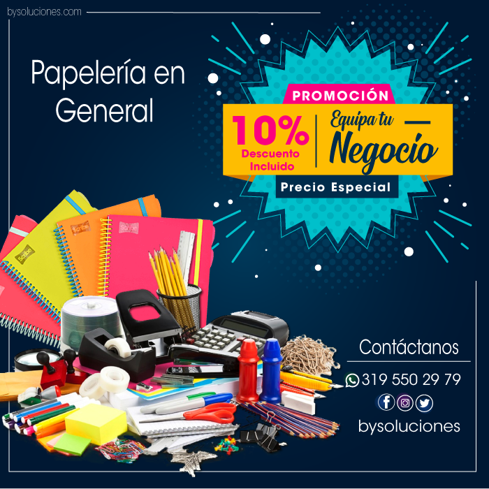 bysoluciones's tweet photo. #31Ene #Medellin ¡OFERTA! Equipa tu negocio con la todos los artículos de papelería que necesitas al mejor precio del mercado. PRECIOS DE PROMOCIÓN… Visitan nuestra página web  https://t.co/owWI2f82tV  o Escríbenos al #Whatsapp y disfruta de descuentos especiales https://t.co/2K7bgxCwn3