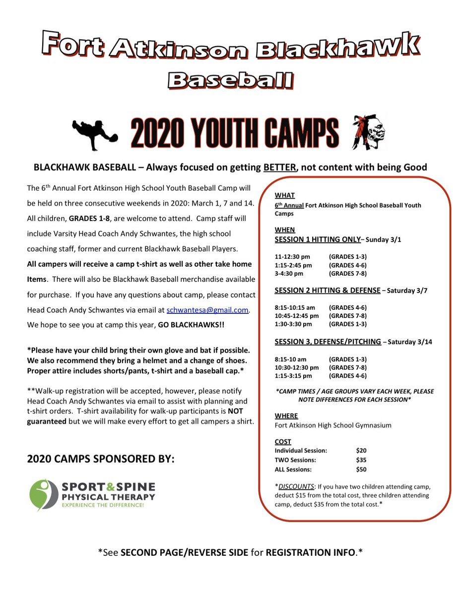 BaseballFahs's tweet image. Baseball Season is right around the corner 🙌 which means it’s just about time for our 2020 Youth Camps!! See the attached images for more information and never hesitate to reach out if you have any questions!