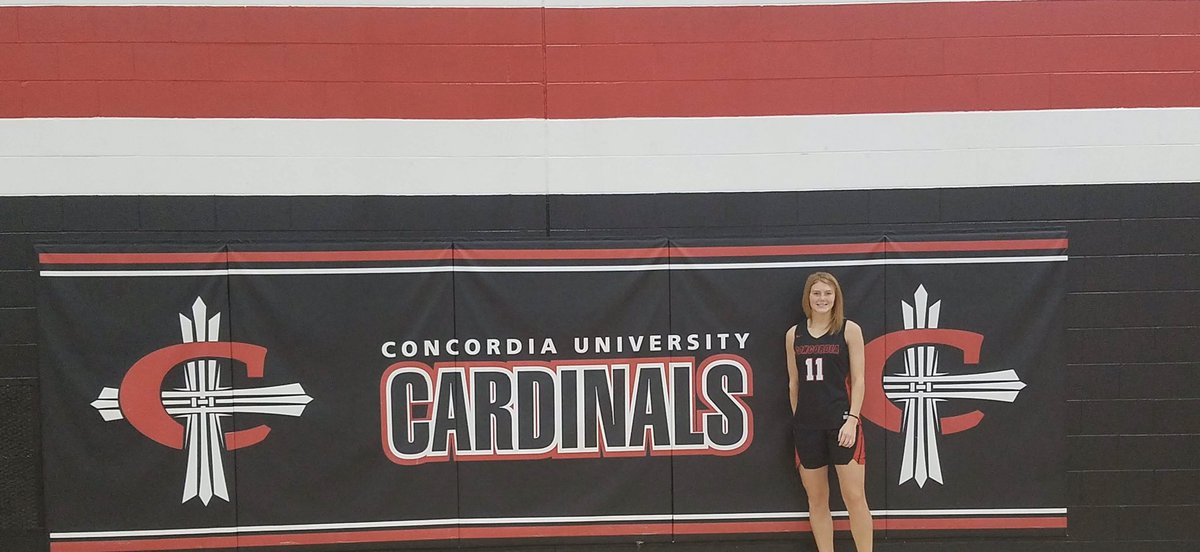 taylorlatherman's tweet photo. Excited to announce that I will be continuing my academic and athletic career at Concordia University! I’m thankful for all of my coaches, teammates, and parents for pushing me to be the best I can be! @concordiawbb #GoCards https://t.co/O4diecu4nt