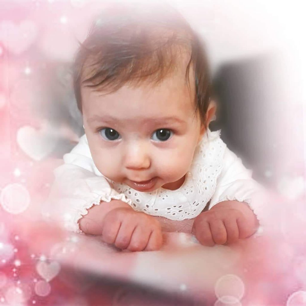 And she is now a big sister. Little Melody who is three months old.