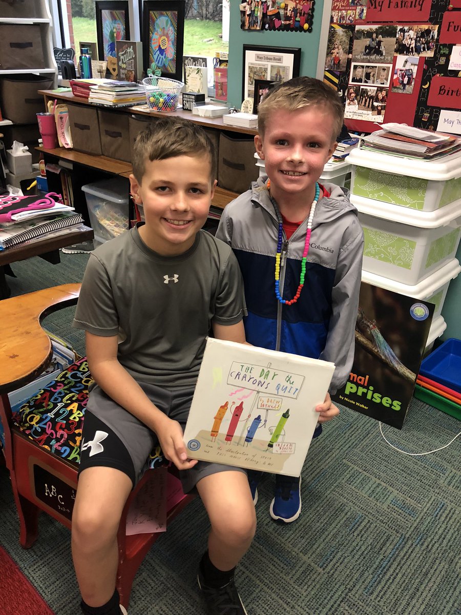Wyatt chose his sweet big brother to read to our class. #formerfirstie #TeamSBE