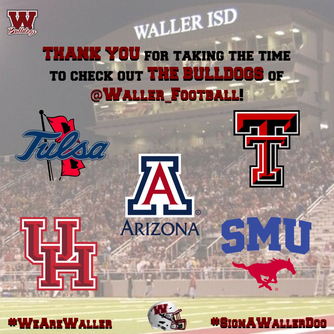 Shout out to these schools for taking the time to recruit <a href="/Waller_Football/">Waller Football</a>!!
#WeAreWaller
#SignAWallerDog
#StraightLineRecruiting