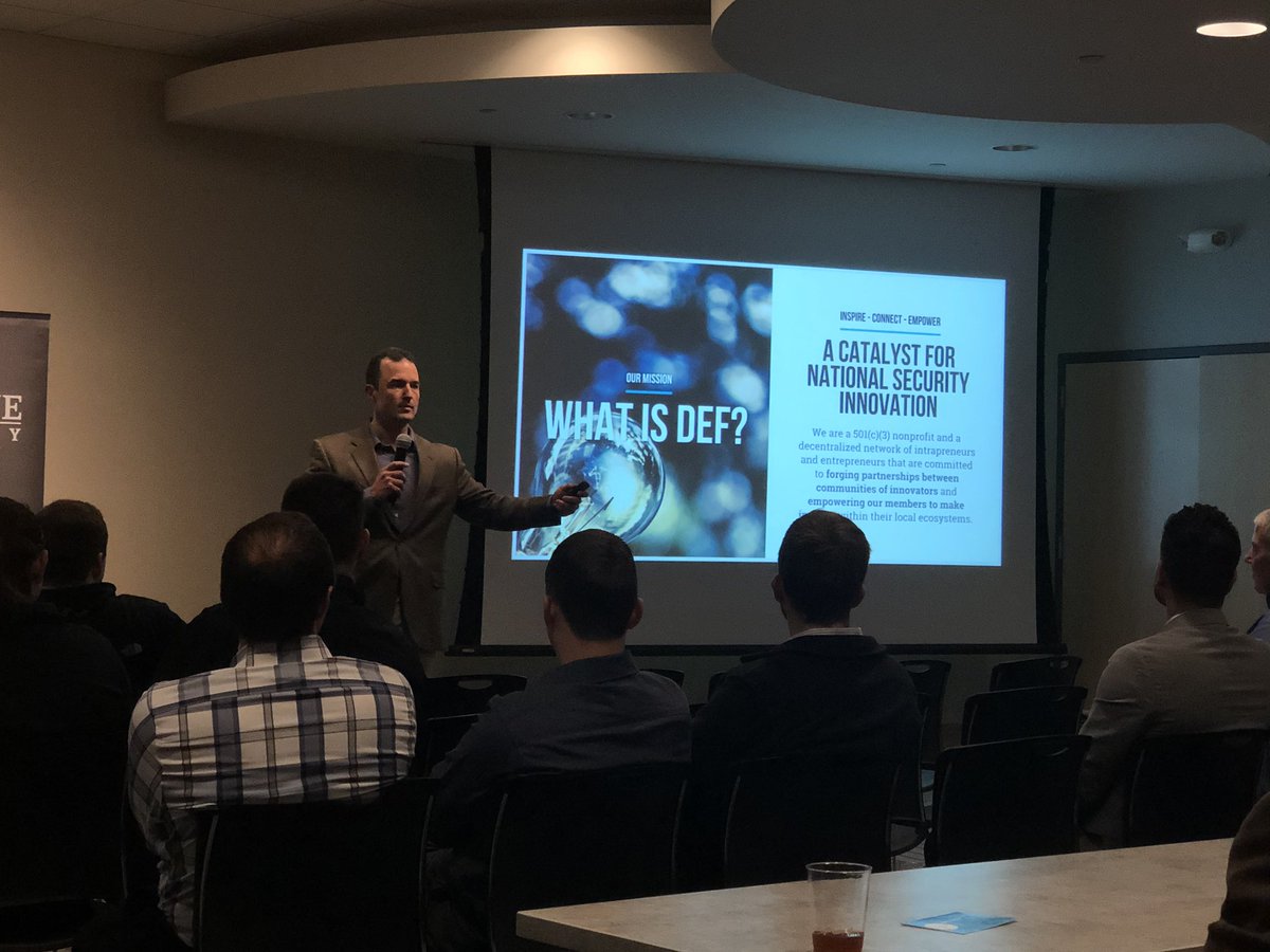 Excited to host the new “agora” (chapter) for the Defense Entrepreneurs Forum (DEF) West Lafayette here in the Purdue Research Park for “Drink &amp; Think.”  Fantastic turnout, great discussion.