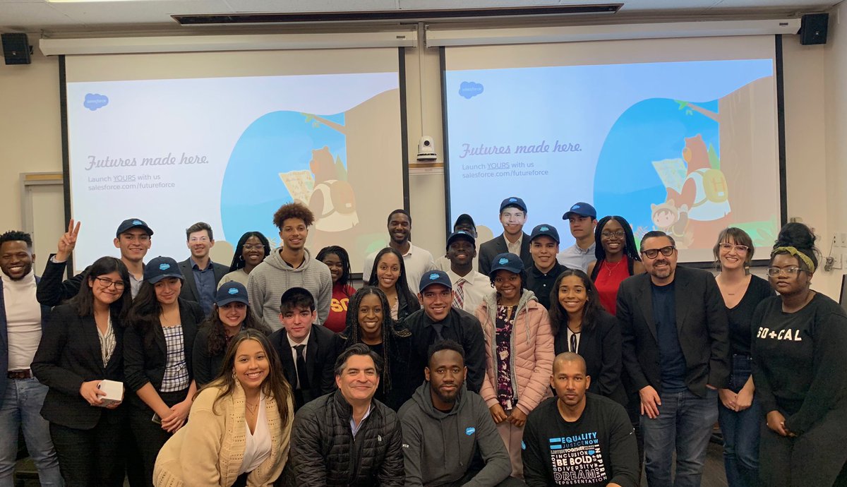 SalesforceEdu's tweet photo. Thanks for all the love this week, @USC and @USCMarshall ✌️!

We had an amazing time collaborating with our friends of the LBSA and BBSA 😊. Make sure to check out our website to learn more about #Futureforce at https://t.co/sBdwMezp81 https://t.co/X30p90GefS