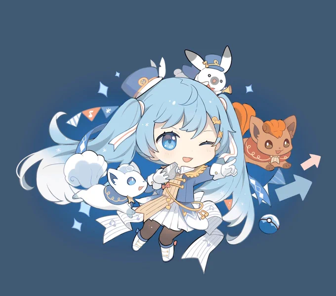 雪ミクさんとロコン❄️ 