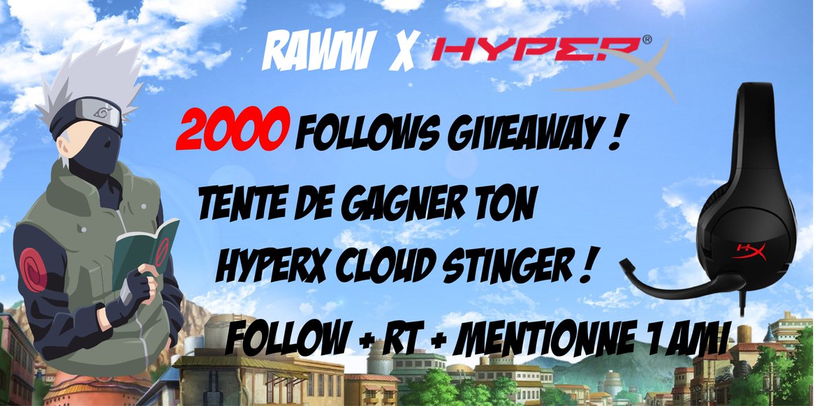 RawwRL's tweet photo. 🎁 #Concours 🎁

😱! Pour vous remercier d'avoir atteint les 2k follows en Janvier, je vous fais un GIVEAWAY d'un HyperX Cloud Stinger 😍

Pour participer ⤵️

✅ #RT ce tweet
✅ #Follow @RawwRL
✅ Mentionne 1 ami en commentaire

➡️ Tirage 23 Février

GL à tous 🍀vous êtes bo ❤️ https://t.co/Qak6EsXhGK