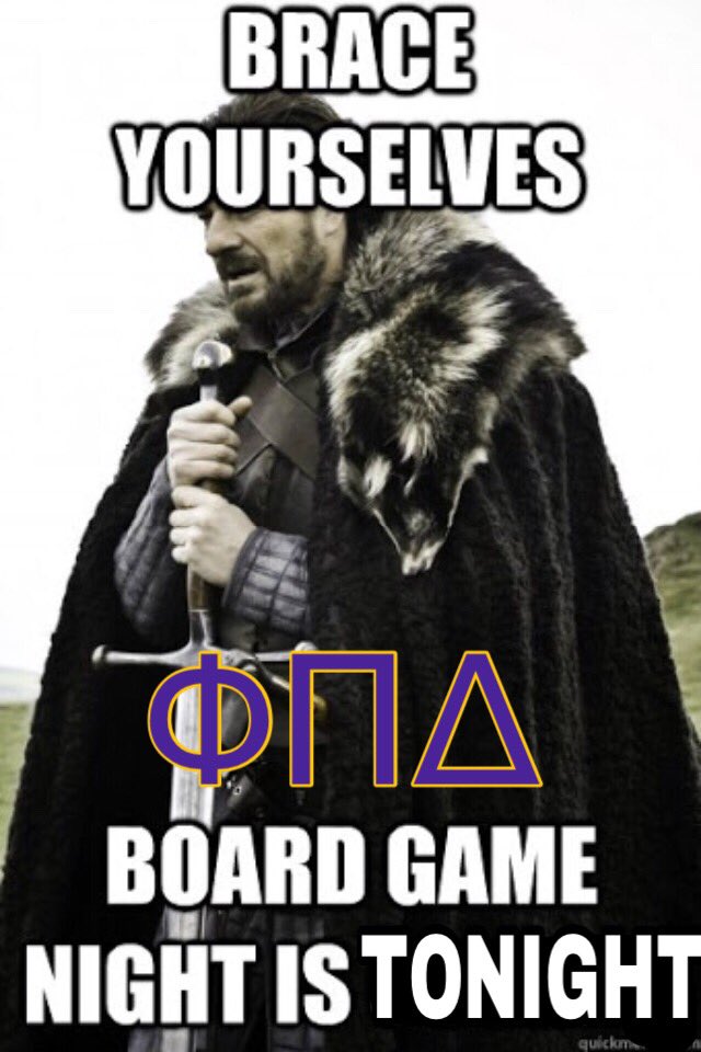 Phi_Pi_Delta's tweet photo. 📢 HAPPENING NOW: Join us in LIB 104 for board games until 9:00! ♟ https://t.co/Z4D4eIu9rG