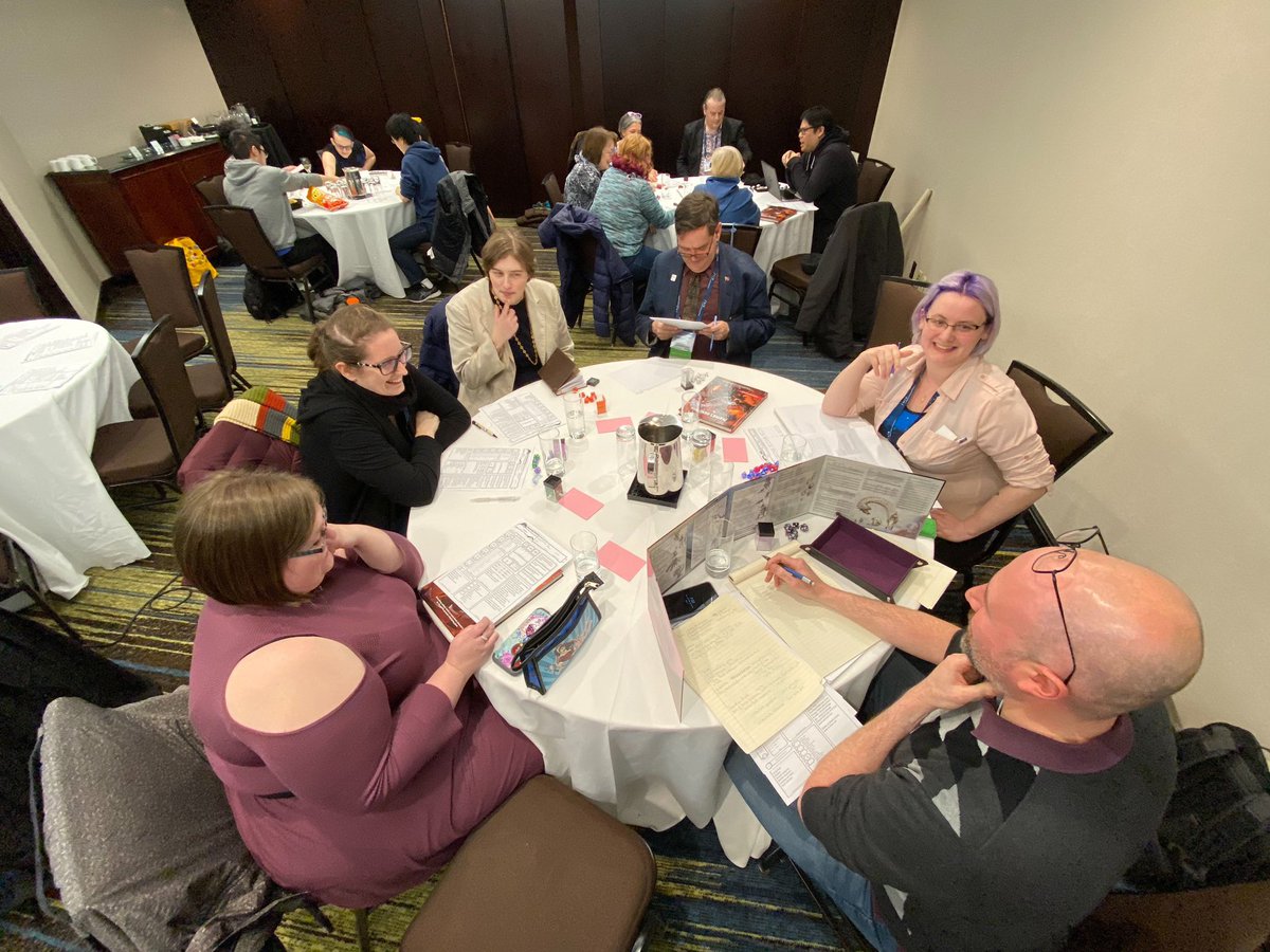 ONLibraryAssoc's tweet photo. But a great game of D&amp;D is happening right now. All are welcome 😊 #OLASC https://t.co/ENKi77pC3N