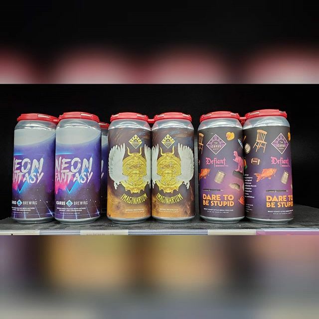 brhackensack's tweet photo. Now available from @icarusbrewing Dare To Be Stupid (7.6% West Coast IPA in Collaboration with @defiantbrewing ), Imaginarium (8.7% Imperial New England IPA) &amp; Neon Fantasy (8.1% Imperial New England IPA with Lactose, Coconut and lemongrass). Come grab these amazing beers wh… https://t.co/SKXBzr2HS5