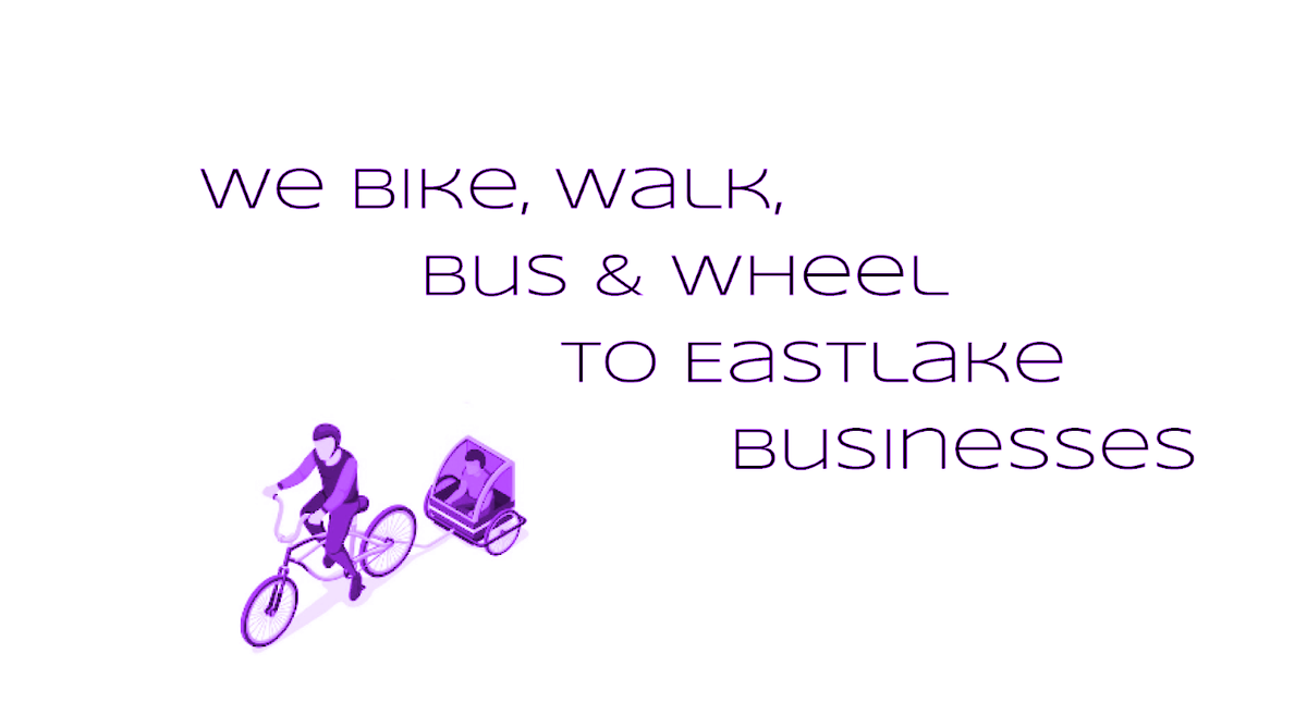 purple We Bike, Walk, Bus & Wheel to Eastlake Businesses