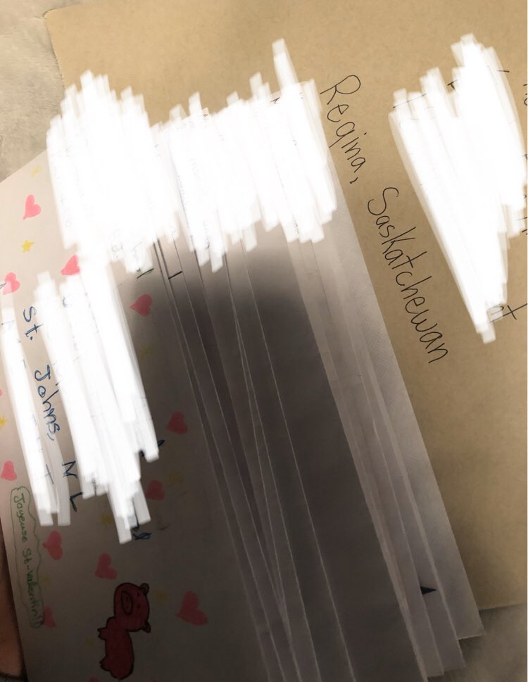 CunanM's tweet photo. 17 Valentine’s Day letters to send to 17 different schools across Canada. Second year doing #LeGrandÉchangeDeValentins with my students. Thanks @mlle_resnick for introducing me to this last year! https://t.co/o2Boe47ebo