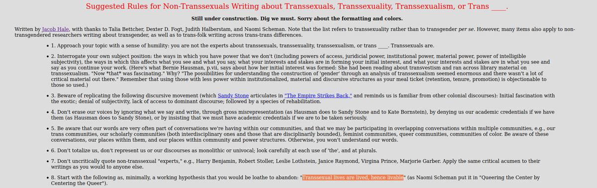 Note for trans people #1: "Trans lives are lived, hence livable." You have been abused & are being abused, institutionally, familially, & often physically & sexually. But you are a survivor. Your life does not imply suicide because suicide is the necessary conclusion of no story.