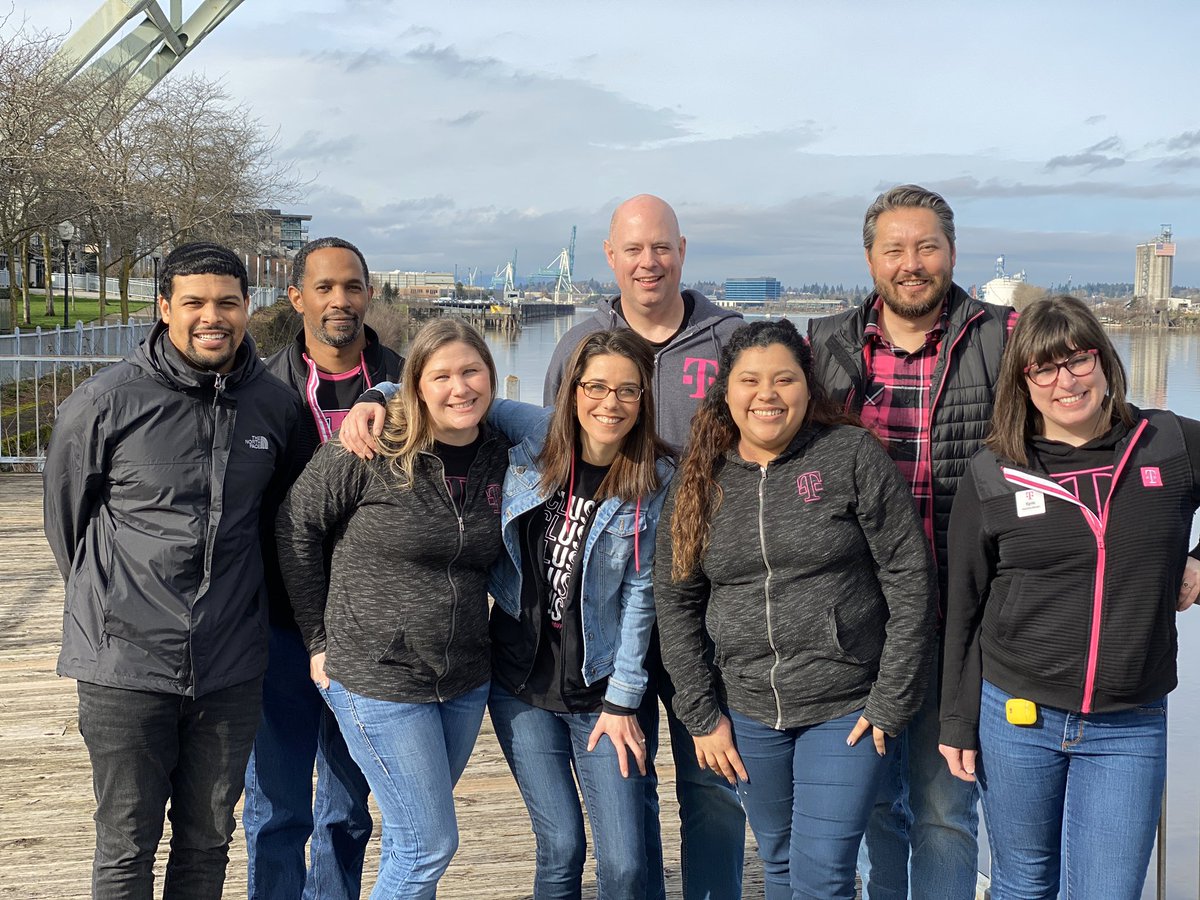 johncaple's tweet photo. The last day of Q1 planning with the legacy Portland Metro team. It’s been an absolute privilege to work with Lincoln & Elisha. Adam joining the CP leadership team, leading to our new Portland SE district, makes us better! #onecompany #tmobile #metro #yearofcp @LeslieJohn214 https://t.co/tuWecwaeTN