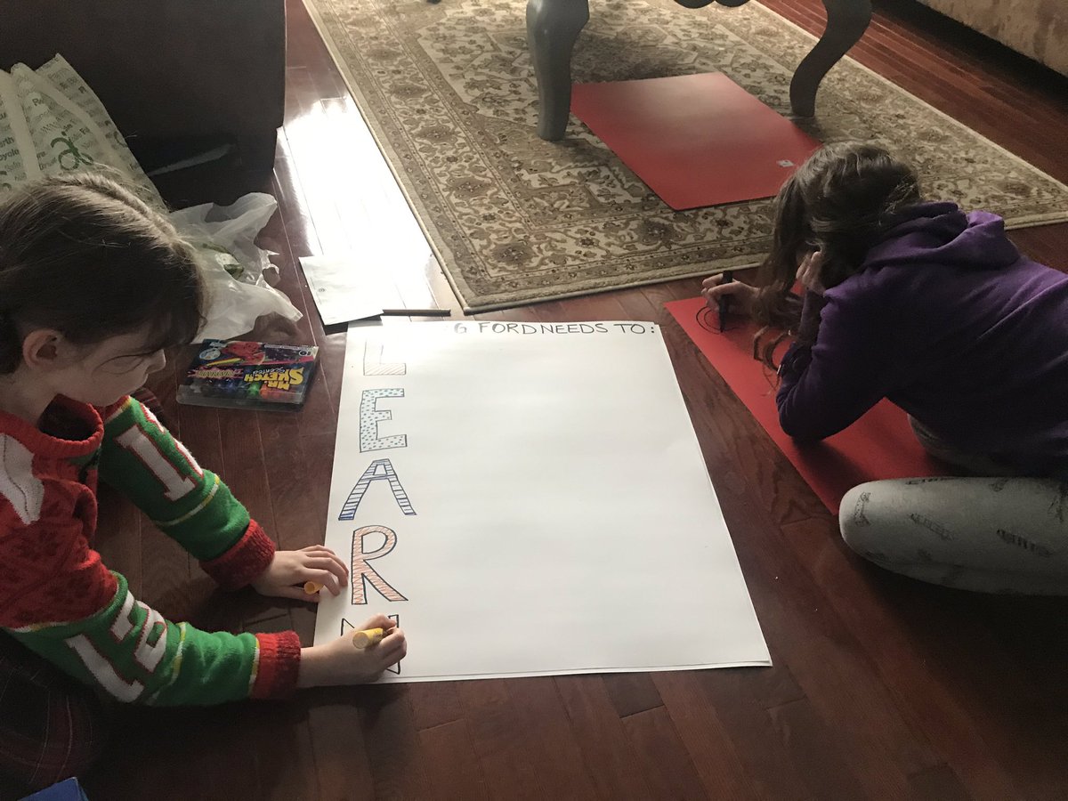 So proud of my girls who created strike posters for me as I head out tomorrow to fight for my daughters’ and students’ education! #etfostrong #etfo #Solidarity