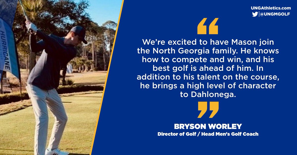 UNGMGolf's tweet photo. Happy to welcome Mason to the North Georgia family! #hawkem https://t.co/jRBSnbZXVq