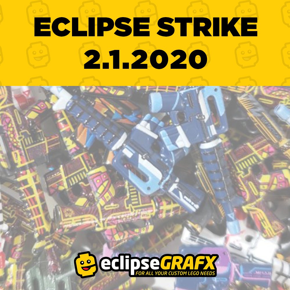 Our Eclipse Strike release goes live on 2-1-2020.

Get ready.

These weapons are a premium assortment of completely custom printed BrickArms weapons with unique and intricate designs the likes of which have never been attempted before.