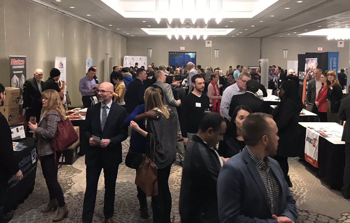 EdmontonChamber's tweet photo. We’re touring the impressive exhibitor showcase at tonight’s Showcase &amp; Social – from moving solutions to accounting to marketing, there’s lots of networking to be had! #ECCconnect #yegbiz #yegdt https://t.co/7WFO4jF9Lu
